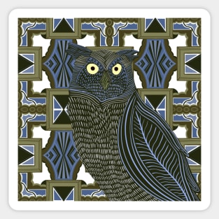 Decorated Great Horned Owl Sticker